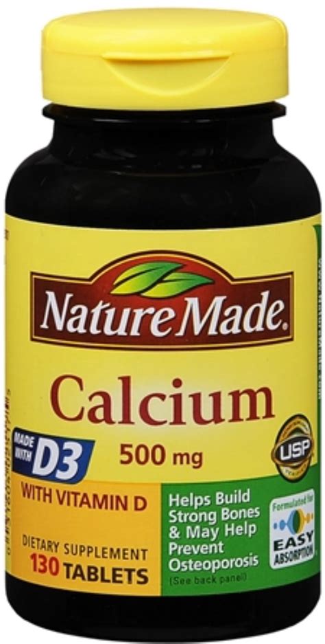 Nature Made Calcium 500 Mg Tablets 130 Tablets Pack Of 2