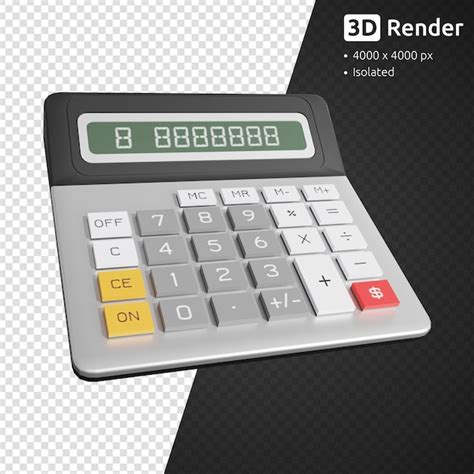 Calculadora 3d Render Aislado Archivo PSD Premium