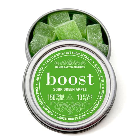 Buy Boost Gummies 150mg Thc 15x10mg Sour Green Apple 150mg Online