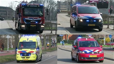 Brandweer Ambulances Met Spoed Naar En Van Meldingen In Nijmegen