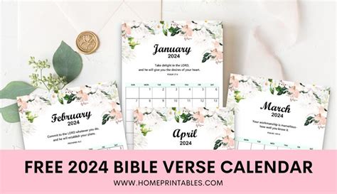 Free 2024 Bible Verse Calendar To Motivate You All Year