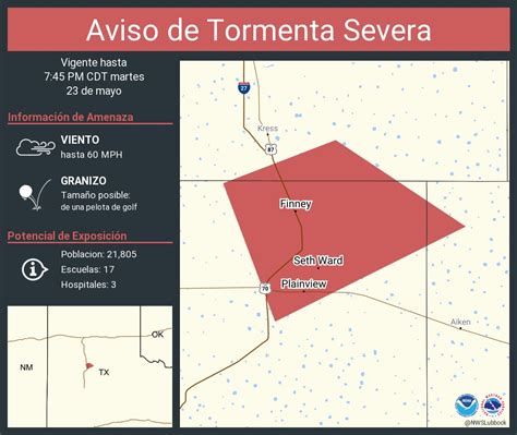 NWS Lubbock on Twitter Aviso de Tormenta Severa continúa Plainview TX