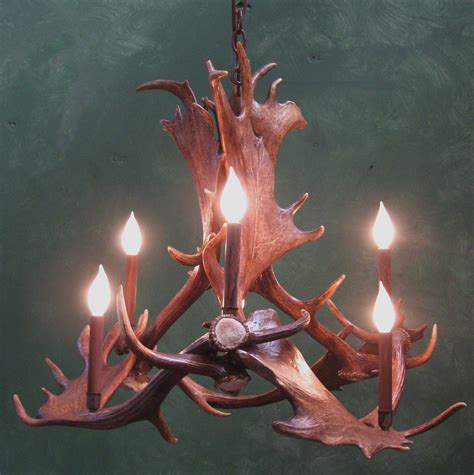 Windom Peak Antler Chandelier Fallow Deer 6 Lights Small Deer