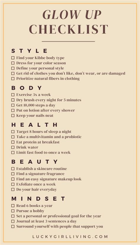 The Perfect Glow Up Checklist To Start The Year Off Right Lucky Girl