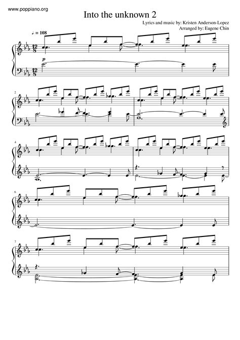 Frozen 2 - Into The Unknown | Sheet Music | Piano Score Free PDF Download | HK Pop Piano Academy