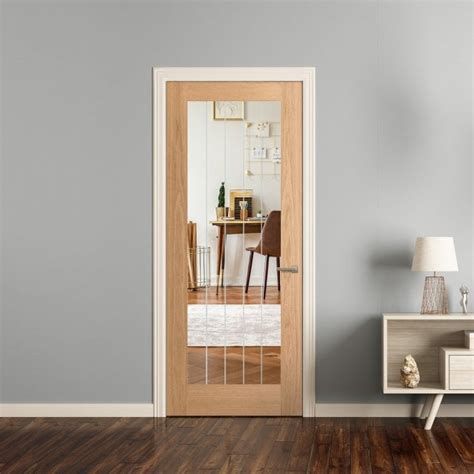 Liberty Doors Internal Oak Unfinished Farley 1L Obscure Lined Clear