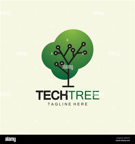 Tech Tree Logo Concept Green Network Technology Logo Vector Tech Tree