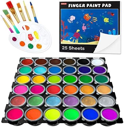 Shuttle Art Peinture Au Doigt Enfant Lavable 44PCS Kit Peinture Enfant