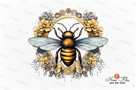 Steampunk Bee Sublimation Clipart Graphic By Crafticy · Creative Fabrica