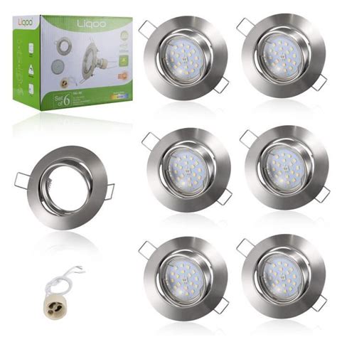 Liqoo® 6x Spots Encastrables Gu10 Led 6w 550lm Projecteur Rond 220v Blanc Du Jour Lampe Ampoule