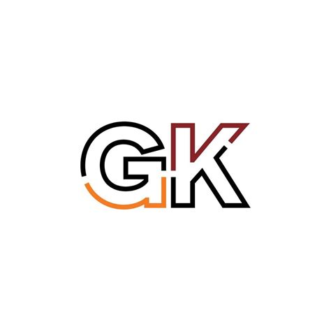 Abstract Letter Gk Logo Design With Line Connection For Technology And