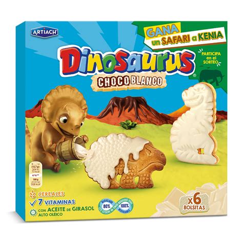 Galletas De Cereales Con Chocolate Blanco Artiach Dinosaurus Caja G