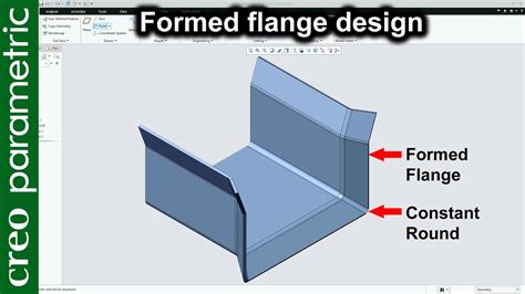 Sheet Metal Design Formed Flange In Creo Parametric Youtube