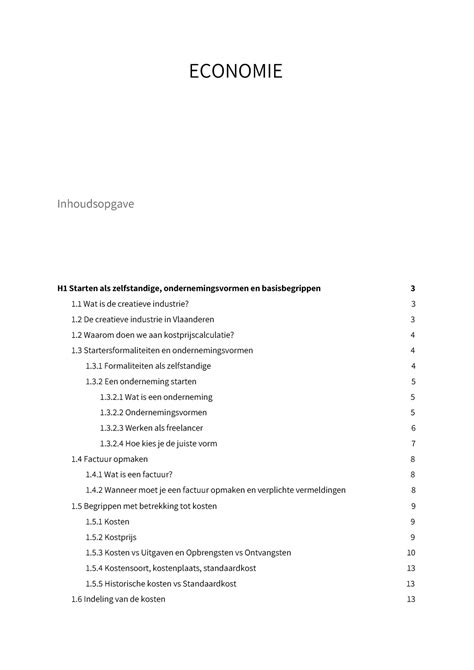 Samenvatting Economie Economie Inhoudsopgave H Starten Als