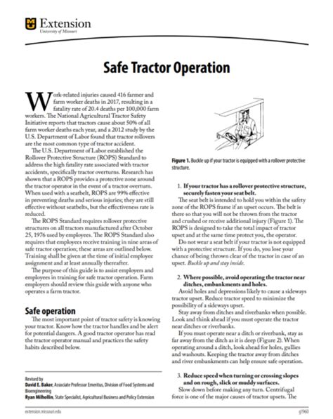 Safe Operation And Maintenance Of Tractors Great Plains Center For