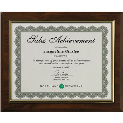 Cherry Finish Gold Frame Certificate Holder Awardmakers