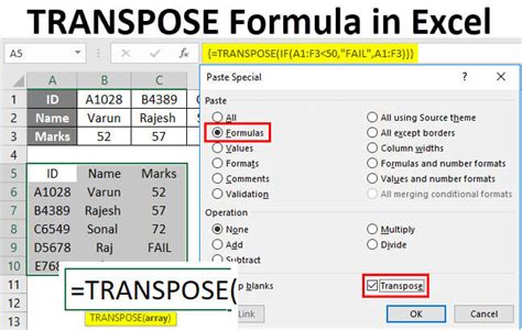 Transpose Formula In Excel How To Use Transpose Formula