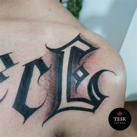 TESK TATTOO CUSTOM LETTERING 16 99313 9641 Blackwork Custom Letters