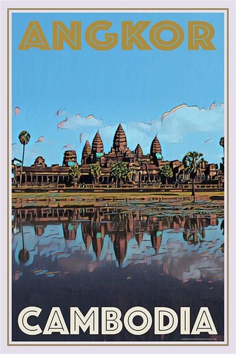 Angkor Cambodia Poster Vintage Travel Posters Travel Posters