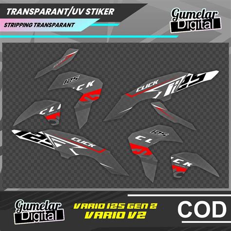 Jual STRIPING TRANSPARAN UV CLEAR SIMPEL HONDA VARIO 125 V2 2023