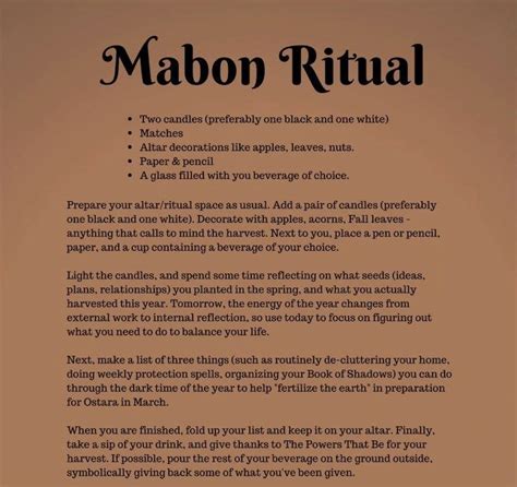 Mabon Ritual Mabon Witch Rituals Autumn Witch