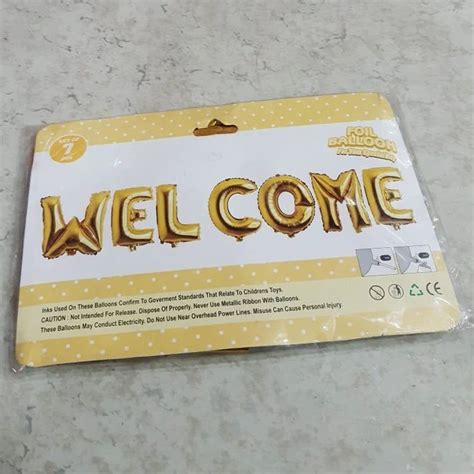 Golden Helium Welcome Foil Balloon Banner Packaging Type Packet Size