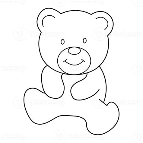 Bear Outline Vector Cartoon Design On Transparent Background 9592732 PNG