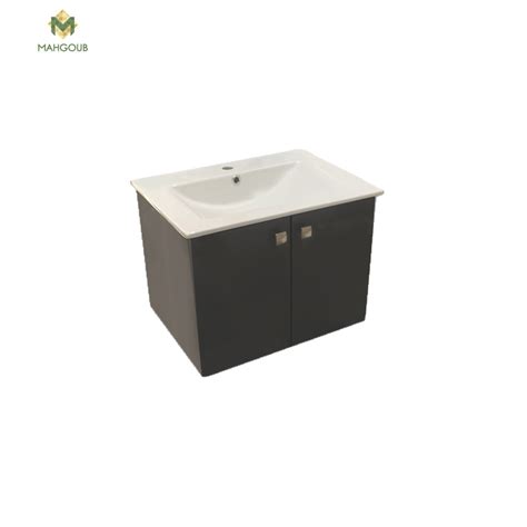 Unit 60 Cm With 2 Door Basin Dark Grey Glossy M EC 601 Mahgoub For