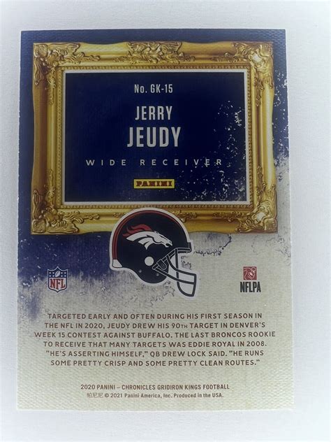 Panini Chronicles Gridiron Kings Pink Gk Jerry Jeudy Rc