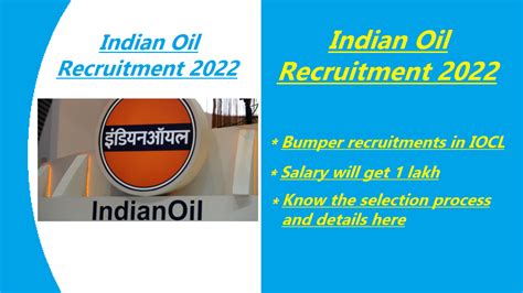 Indian Oil Recruitment 2022 Bumper Recruitments In IOCL Salary Will