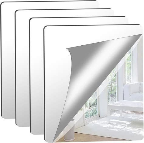 4 Pack Self Adhesive Mirror 50x60cm Adhesive Mirror Tiles 2MM Thick