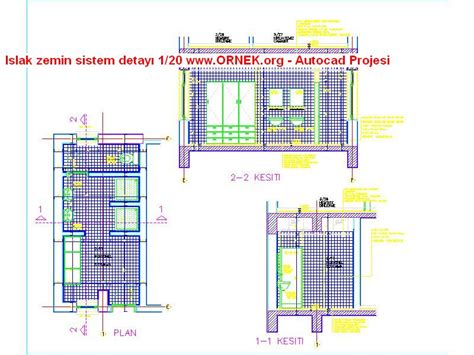 Proje Sitesi Islak Zemin Sistem Detay Autocad Projesi