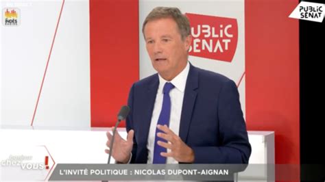 Nicolas Dupont Aignan L A Dit Dans Bonjour Chez Vous Sur Public