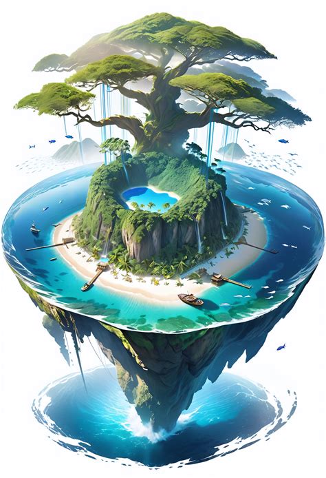 A mysterious island, detailed, intricate, ultra-precise, incorporates