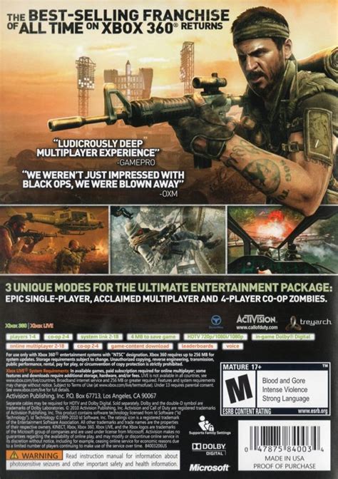 Call Of Duty Black Ops Xbox Box Cover Art Mobygames