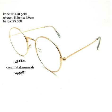 Jual Kacamata Bulat Boboho John Lennon Kaca Mata Korea Besi Oval Gold