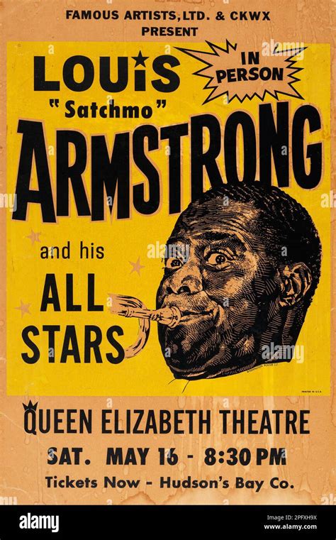 Satchmo Louis Armstrong And His All Stars Queen Elizabeth Theatre