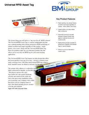 Fillable Online Universal Rfid Asset Tag Fax Email Print Pdffiller