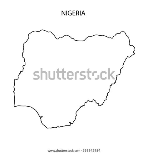 Nigeria Map Outline Stock Illustration 398842984