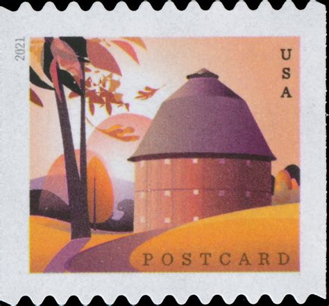 Modern Us Stamps Scott 5550 5553 5553a Forever Postcard Barns Coil