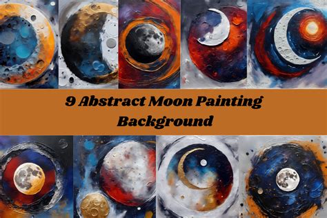 9 Abstract Moon Painting Graphic by cycynms · Creative Fabrica