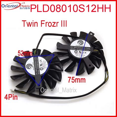 Free Shipping 2pcs/lot PLD08010S12HH DC 12V 0.35A 75mm Dual Fans ...