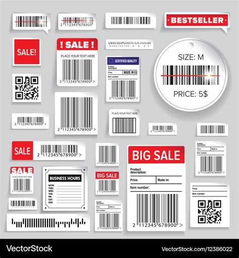 Barcode Packaging Business Labels Royalty Free Vector Image