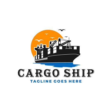 cargo ship vector illustration logo design 22422372 Vector Art at Vecteezy