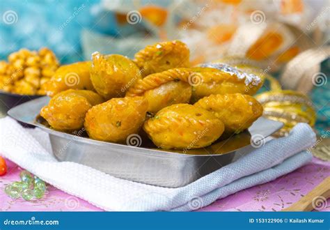 chandrakala sweet stock photo image  delicious gujia