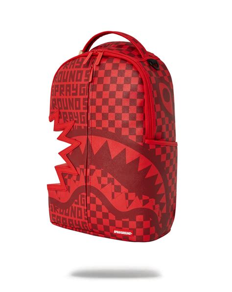 Sprayground Red Infinity Split Shark Bite Backpack