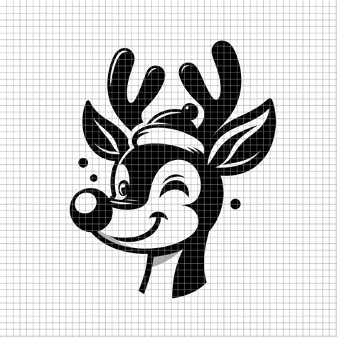 Winking Rudolph SVG - Etsy