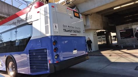 SamTrans 2019 New Flyer XD60 812 On Route ECR Departs Daly City BART