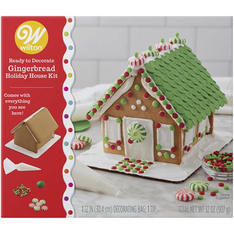 Wilton Ready To Decorate Dressed For The Holidays Gingerbread House Decorating Kit