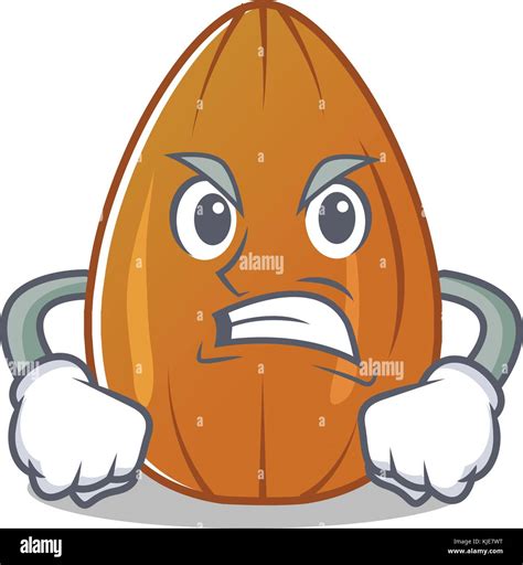 Angry Almond Nut Character Cartoon Stock Vector Image Art Alamy